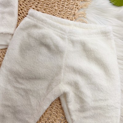 Conj. Casaco Fantastic Bear e Calça de Pelinho - Off White e Rosa